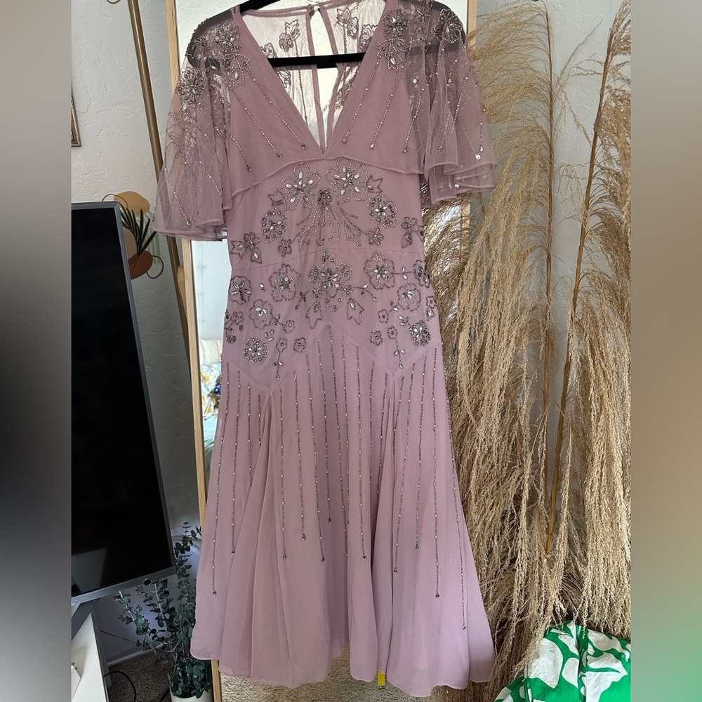 Elegant Pink Embellished Dress